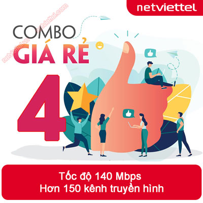 Gói Combo Net 4 (140 Mbps + 150 kênh)